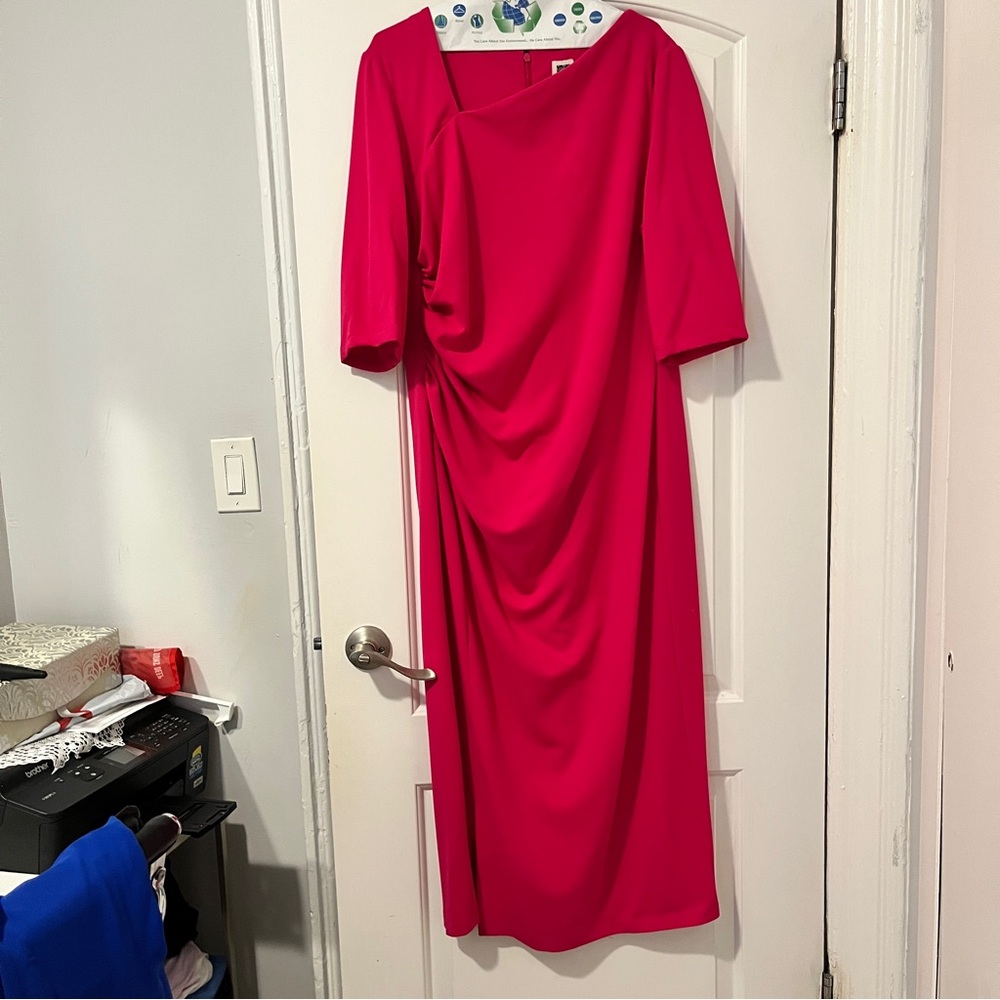 Anne Klein Asymmetrical Fuchsia Dress